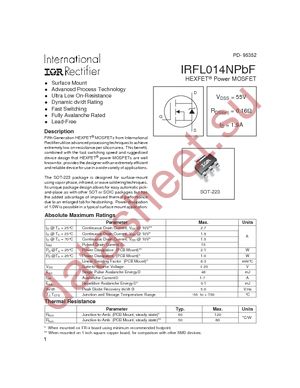 IRFL014NTRPBF datasheet  